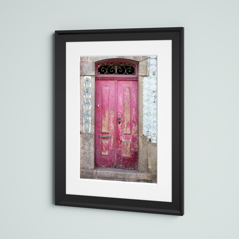 " Portuguese Door " by Danita Delimont, 18.5" H x 24.5" W x 1.5" D, Black Framed