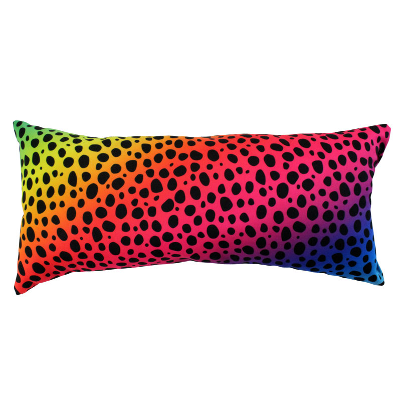 Housse de coussin rectangulaire et insert en polyester Emer, Dégradé arc-en-ciel