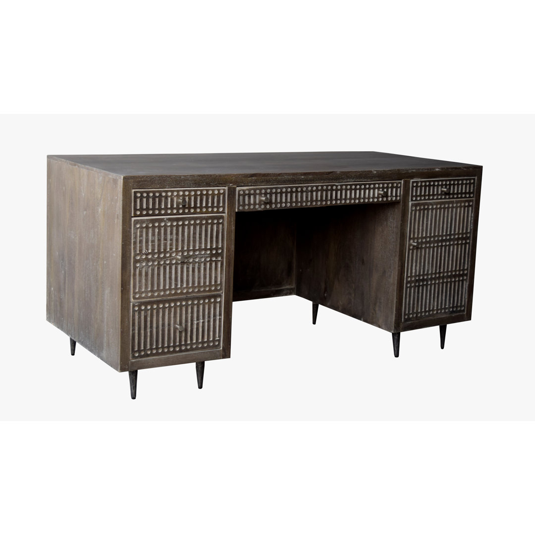 Leicester Solid Wood Executive Desk Dakota Fields