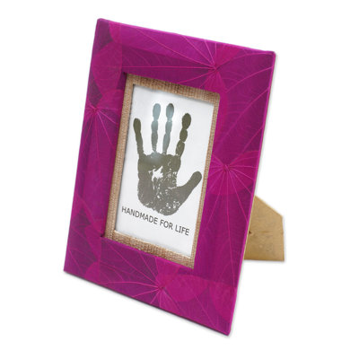 Handmade Autumn Spirit In Pink Natural Fiber Photo Frame