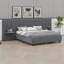 Lit plateforme tapissier avec grande tête de lit, mobilier de chambre à coucher-661144896