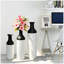 Ensemble de 3 vases de sol décoratifs en métal avec motif de feuilles, vases hauts blancs et noirs pour la décoration de salon et de vestibule