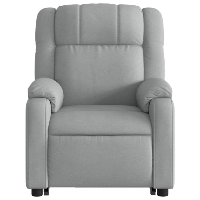 Upholstered Massage Chair, Gray Polyester, Power