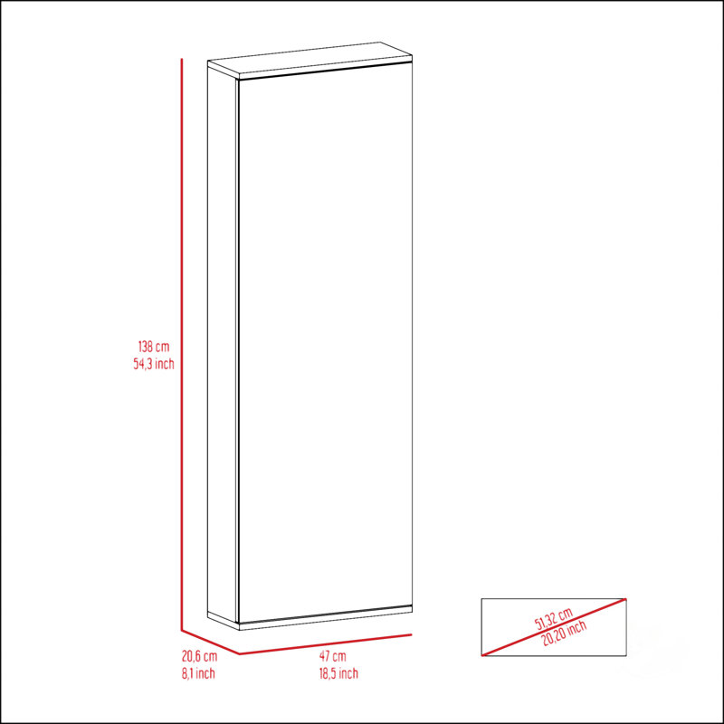 5-Shelf Wall Mounted Shoe Cabinet