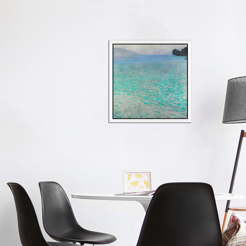 Attersee (Lake Attersee) by Gustav Klimt - Painting on Canvas, White Framed, 93.98 cm H x 93.98 cm W