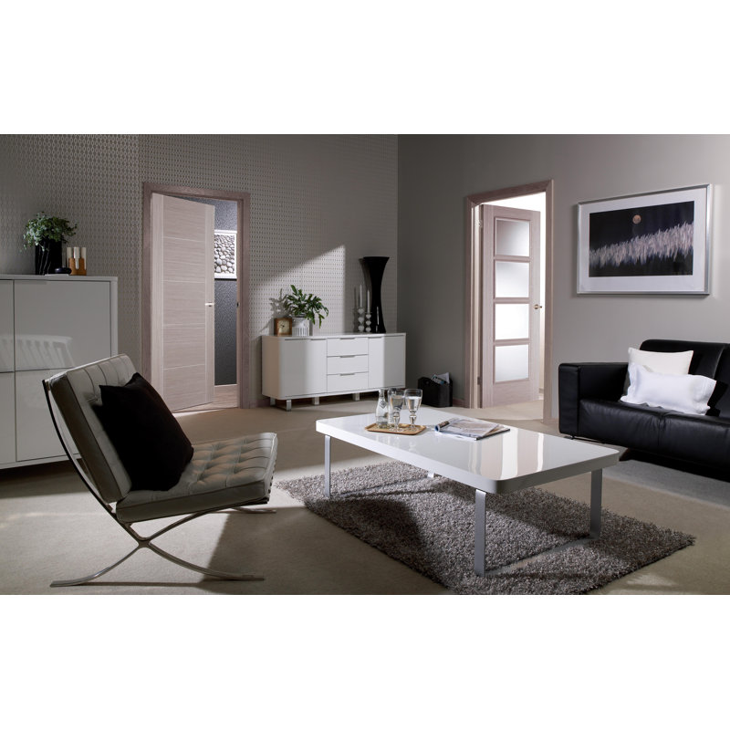 Vancouver 4L Light Grey Internal Door, 198.1 cm H x 83.8 cm W x 3.5 cm D