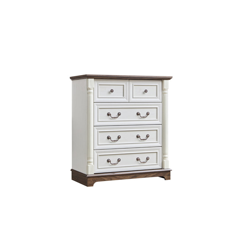 Wood Storage 5 Drawer Dresser Chest