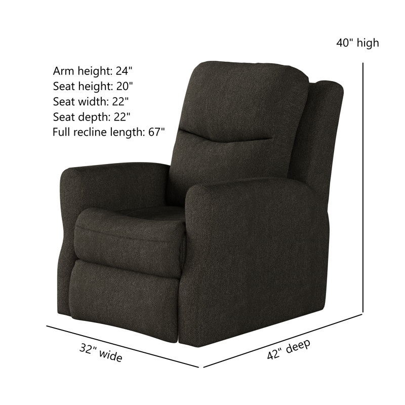 Fame Swivel Rocker Recliner, Light Brown Polyester