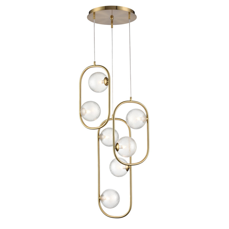 Akvile 7 - Light Brass Geometric Pendant