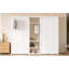 Lit escamotable simple et simple, lit escamotable pliable en métal avec garde-robe, tablettes et prises de courant, conception 2 en 1, peu encombrant, blanc
