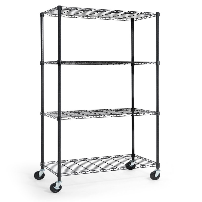 CAPHAUS NSF Commercial Grade Wire Shelving w/ Wheels & Leveling Feet, 36 x 18 x 76, 4-Tier