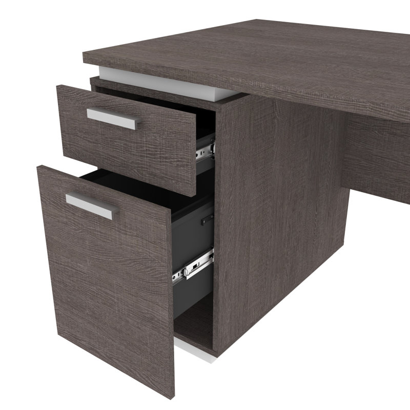 Bureau de direction réversible Cordale, Gris foncé / Blanc