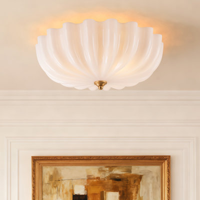 Camellia 3-Light 15.74In.W Opal Glass Flush Mount