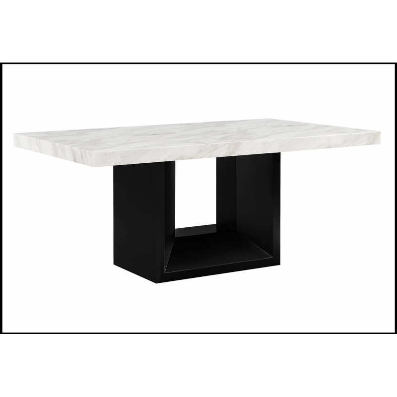 Table de salle à manger en faux marbre SHEena, élégante et durable pour les cuisines et les salles à manger modernes, facile à nettoyer et peu encombrante.