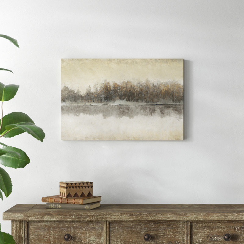 «Edgewater II», peinture sur toile, H 20 po x l 30 po, Imprimé avec cadre blanc, Oui