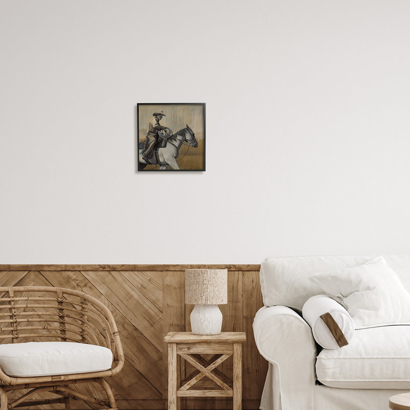«Stupell Industries Modern Cowboy», peinture sur toile par Stacy Daguiar, Giclée encadrée noir minuit
