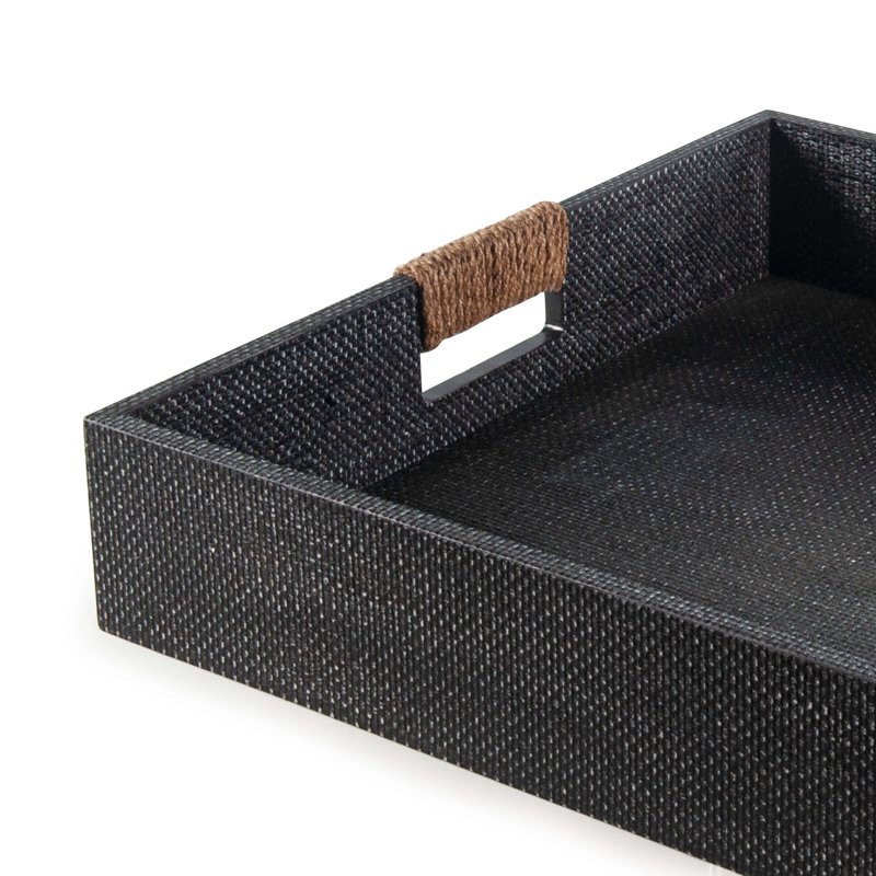 Logia Resin Decorative Tray, 3.5" H x 18" W x 18" L, White