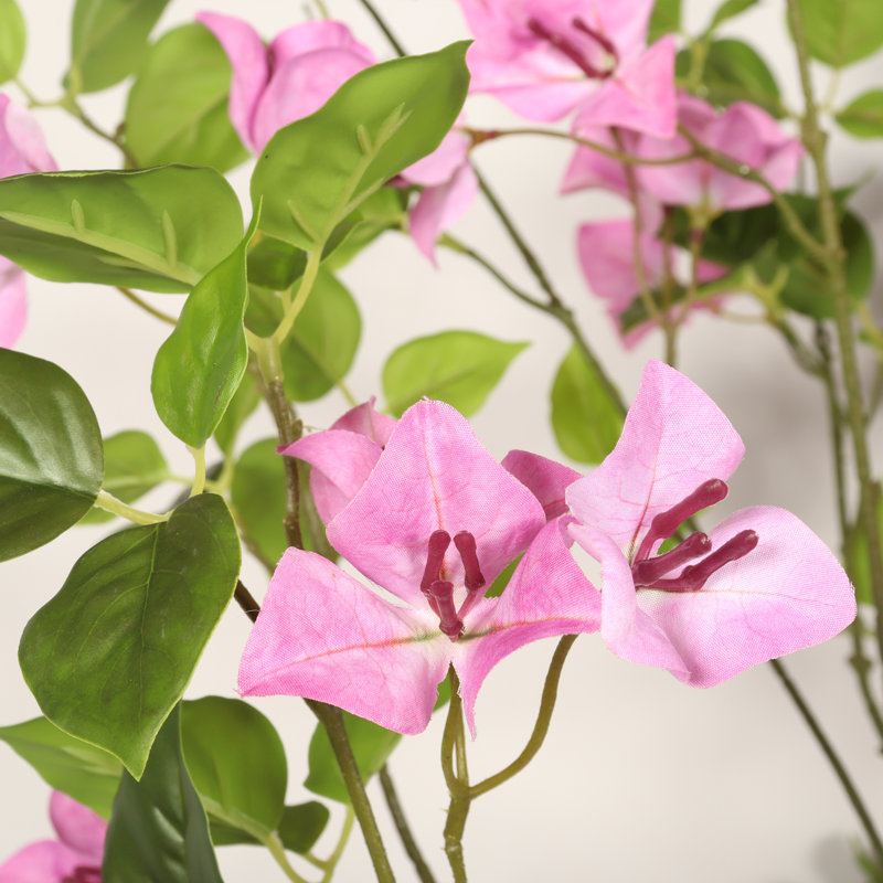 Bougainvillier artificiel 6 pi avec pot noir, plante à fleurs réaliste réaliste pour la décoration intérieure de bureau à domicile, bougainvillier en pot avec motif détachable
