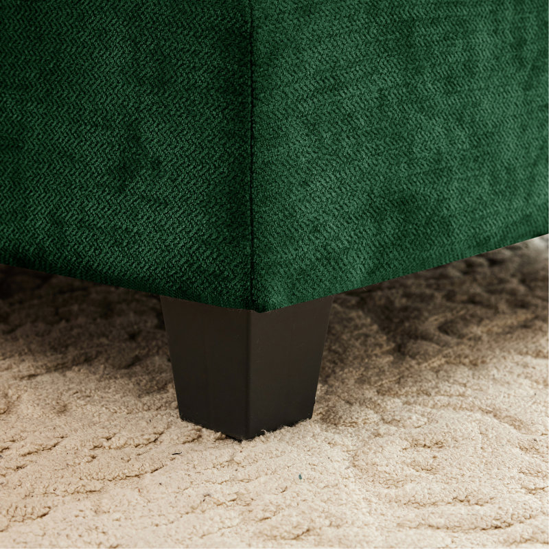3, Modular Sectional, L Shaped , , Chenille Fabric, Ergonomic , Reading Nooks, Green Chenille, 36.6" H x 107" W x 59.5" D