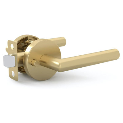 Poignées de porte intérieures réversibles avec rosette ronde en 4 finitions Mega Poignées RONN - Serrure d'intimité pour chambre à coucher, salle de bain, bureau - Convient aux portes standard