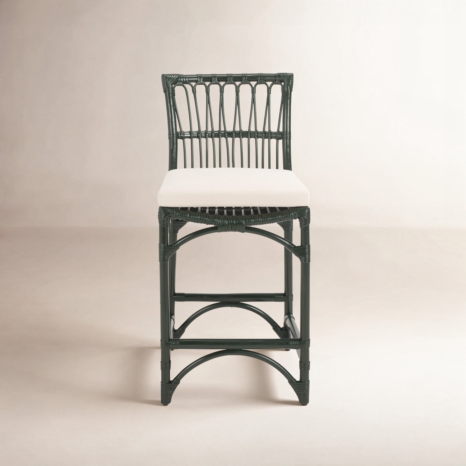 Claretta Barstool with Cushion, Forest Green