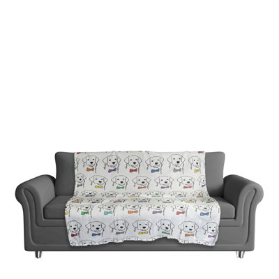 Couverture en ruban de chiens avec pois