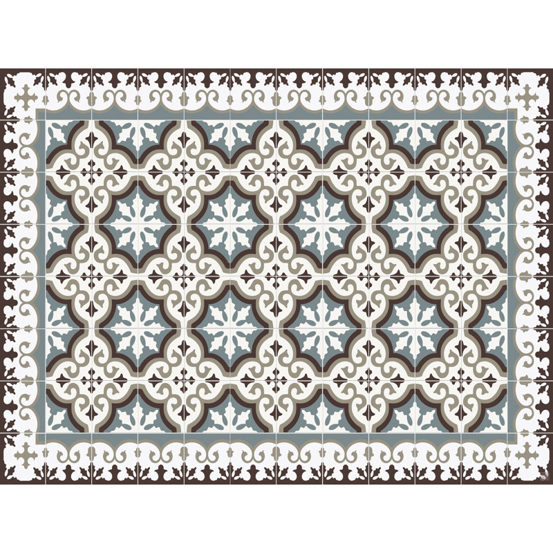 Maia Vinyl Machine Printed Area Rug, Rectangle 100 x 133cm