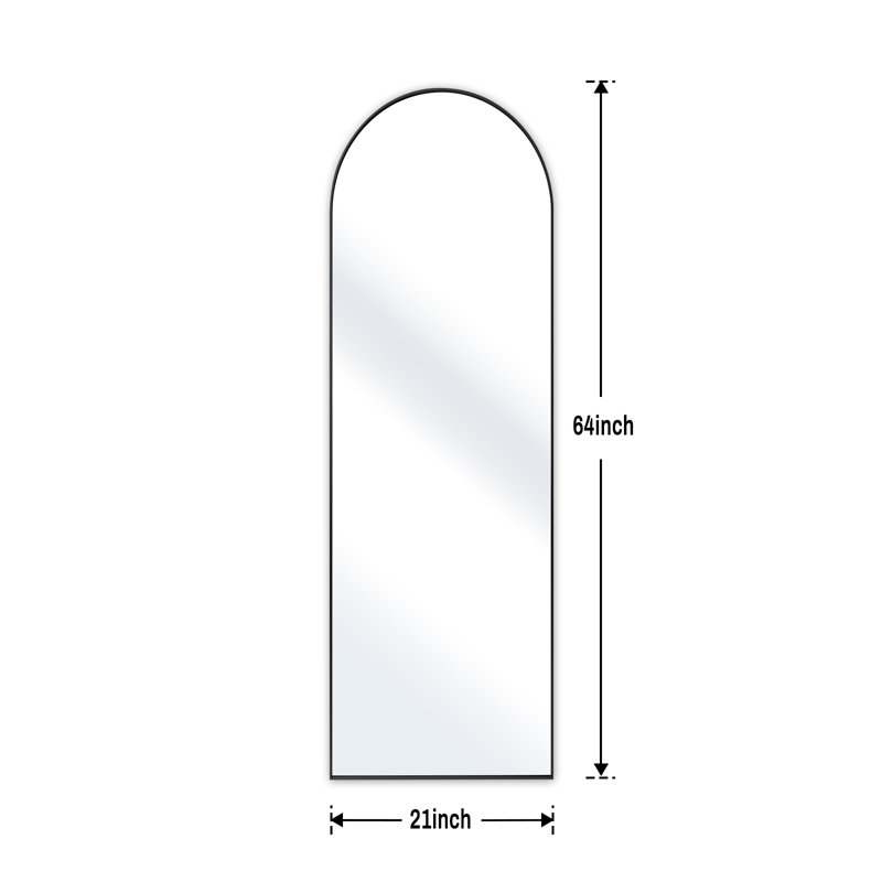 Miroir d'appoint Dronfield, 64 po x 21 po, Noir