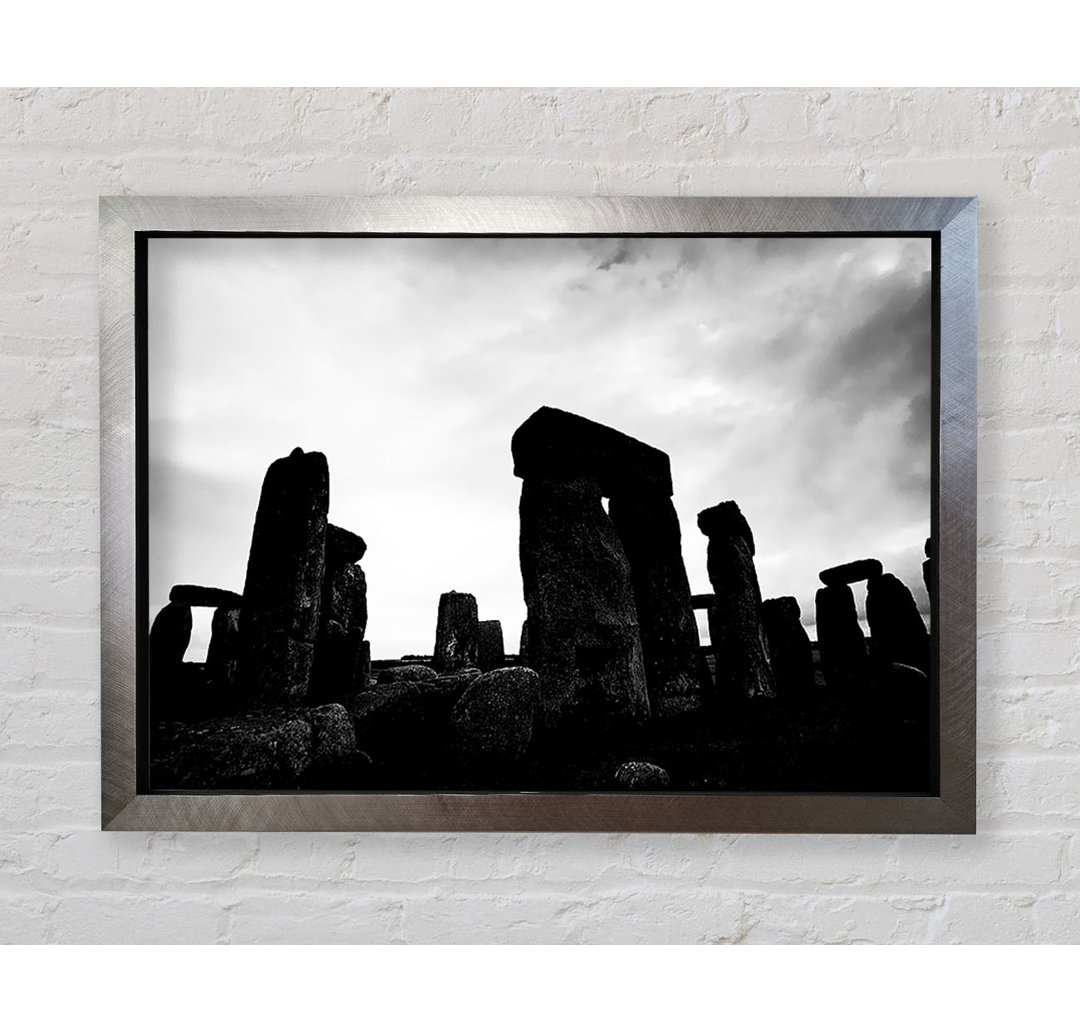 Stonehenge B N W - Einzelner Bilderrahmen Kunstdrucke