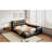 Queen Size Upholstered Platform Bed With 2 Reading Lights