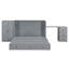 Grand lit escamotable avec port USB, grand tiroir et armoire / bureau - Lit armoire gris polyvalent