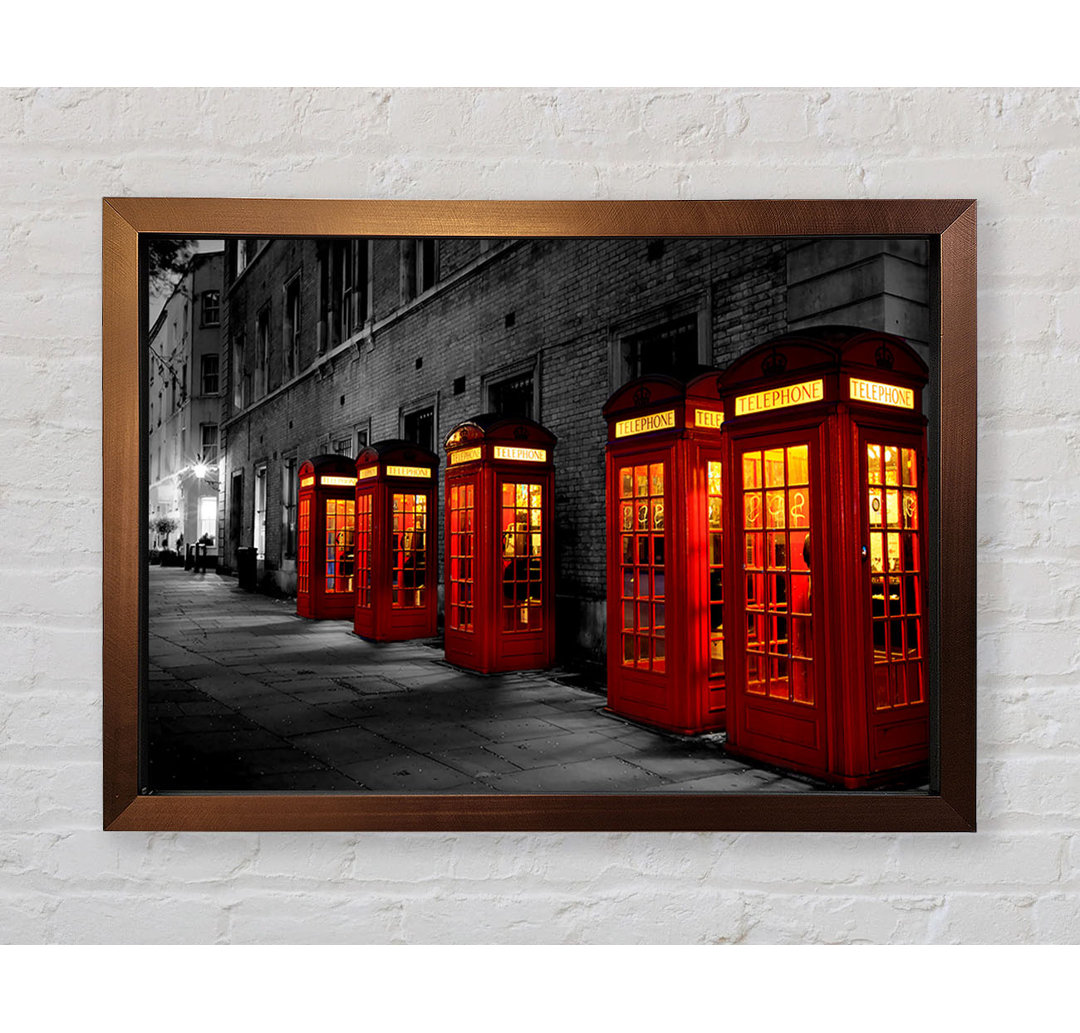 Leinwandbild Red Telephone Boxes London England