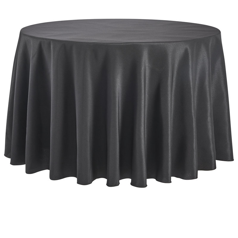 Housse de table en polyester | Tissu lavable | Infroissable | Nappe pour banquets, mariages, fêtes et plus, 108 po, noir