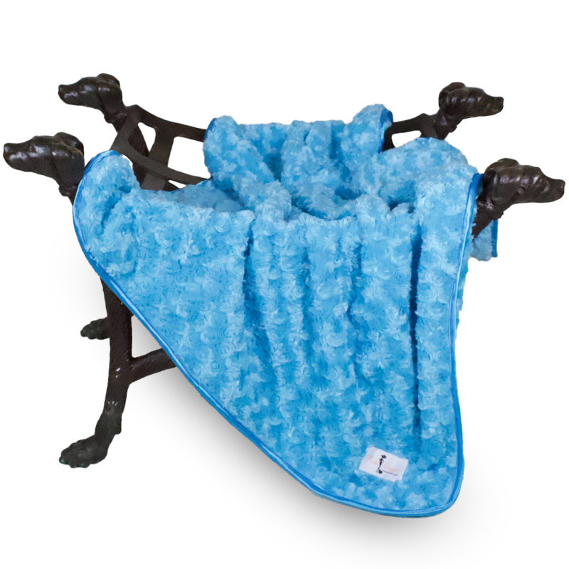 Rosebud Pet Blanket, 34" x 29", Turquoise