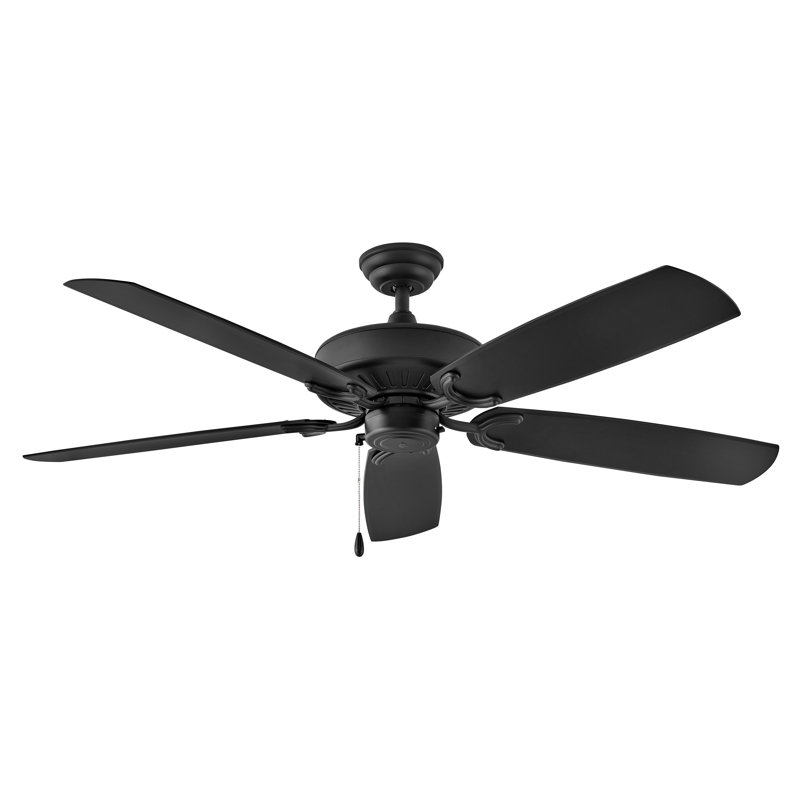 60" Oasis 5 - Blade Standard Ceiling Fan with Pull Chain, Matte Black