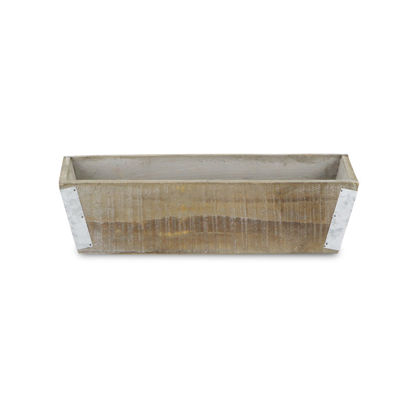 Boîte à fleurs en bois Jazmin, H 3,5 po x l 13,5 po x P 5,25 po