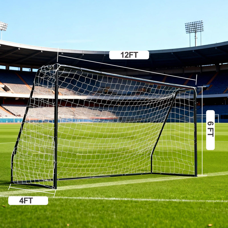 Soccer Goal 12x6 FT Heavy Duty Training Backyard, Metal Frame 1.97" Diameter Weather Resistant Powder Coated Galvanized Steel Soccer Net