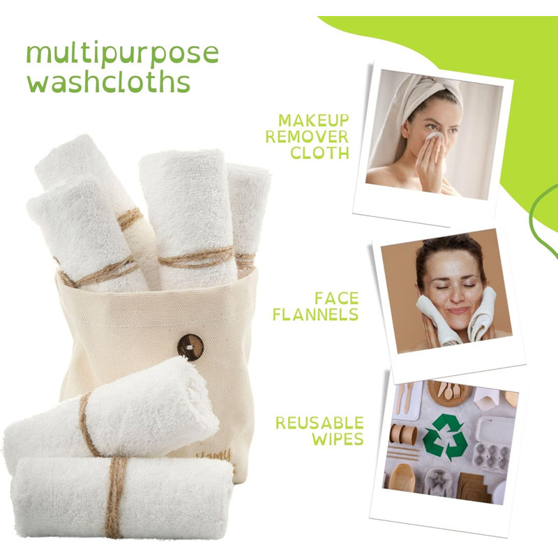 Homy Textiles Rayon From Bamboo Baby Washcloths – Ultra-soft, Eco-friendly (6-pack)