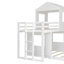 Lit superposé en bois, lit mezzanine avec maisonnette, maison de campagne, échelle et garde-corps