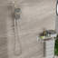Système de pomme de douche double en nickel brossé: pomme de douche de 4,7 po, douche à 7 poignées, système de barre coulissante réglable et ensemble de tuyaux avec pomme de douche à pluie et nickel-124583780