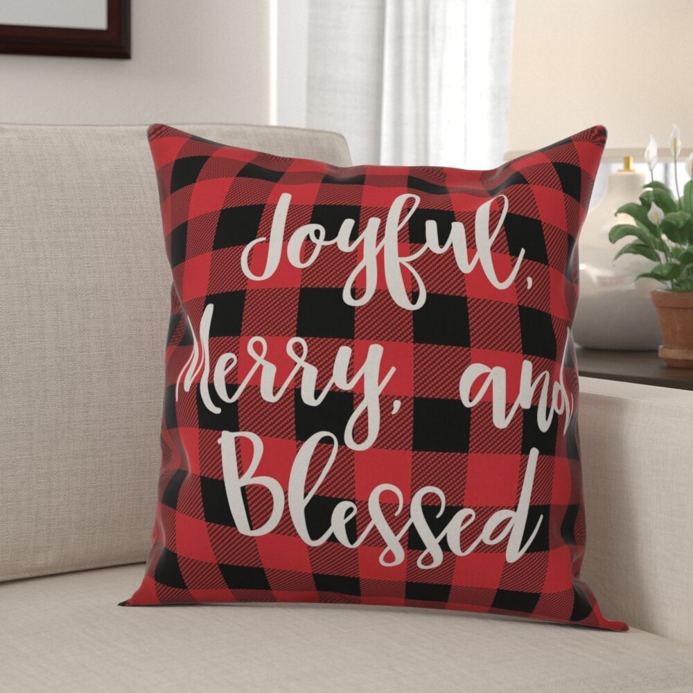 Acklin Plaid Polyester Throw Pillow