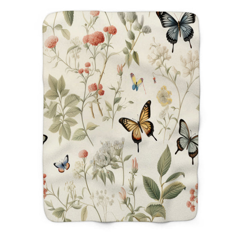 Blooming Butterflies - couverture 1 pièce, Grand lit