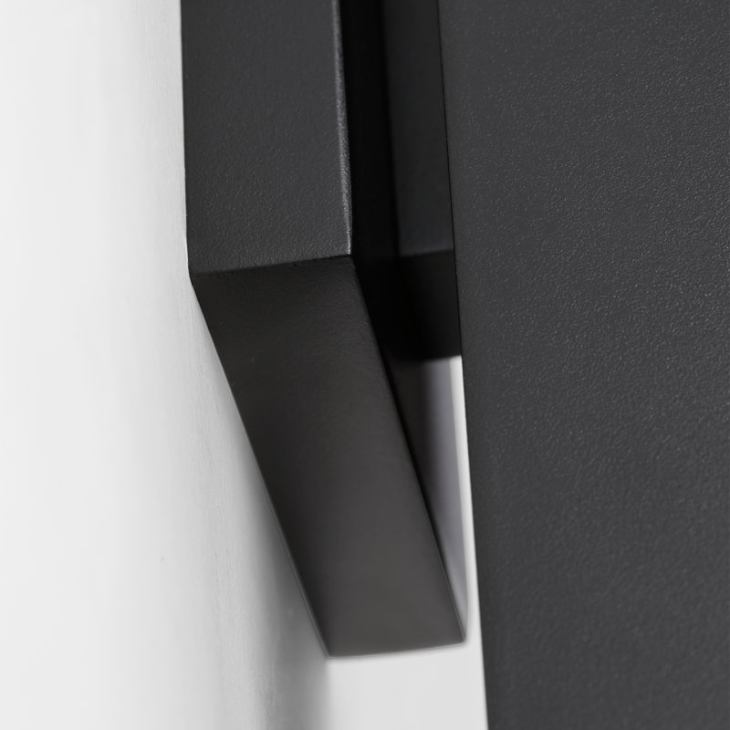 Sean Lavin Pressa 2-light outdoor square extra large wall sconce light in black finish, Black