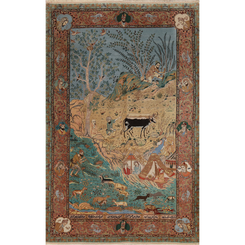 Tapis traditionnel à motif végétal 6 x 9