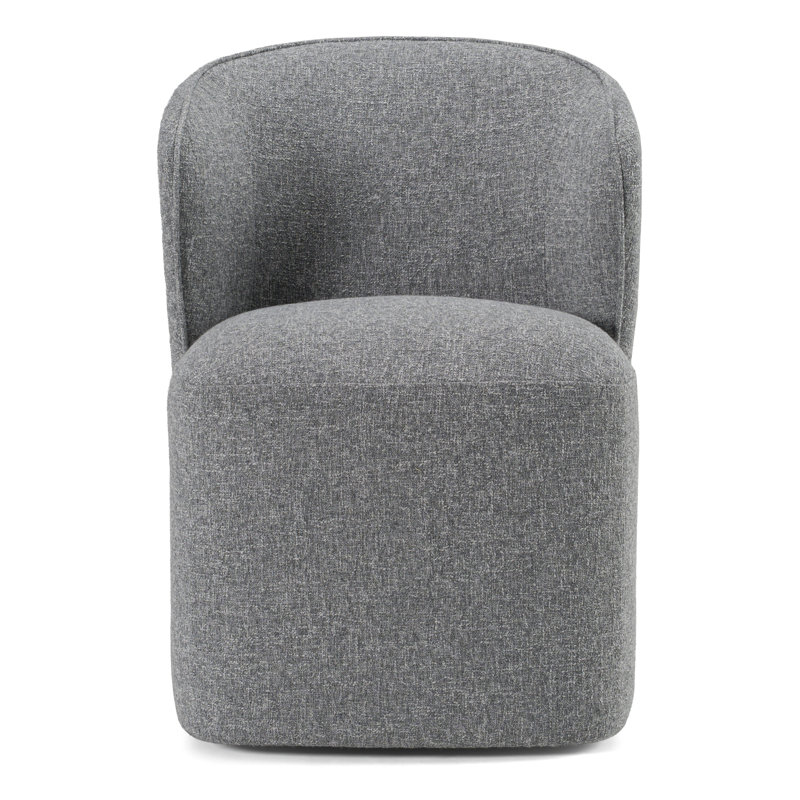 Souza - Fabric Dining Chair with Casters, Gray