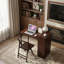 Table pliante en noyer brun et bambou