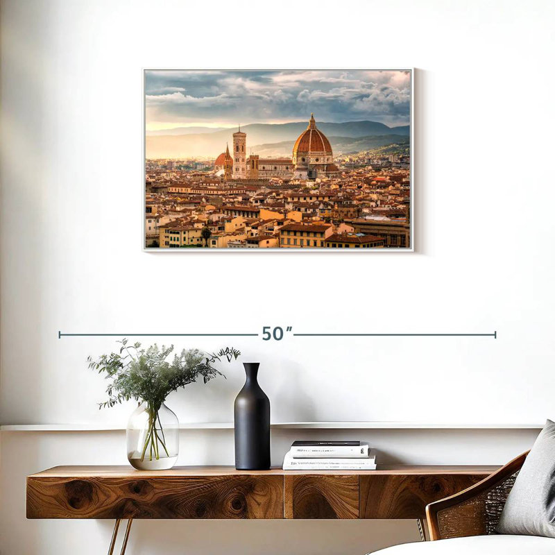 Cathédrale Santa Maria Novella, Cadre flottant blanc, 31 po x 21 po