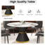 Table de salle à manger moderne ronde noire pouvant accueillir de 6 à 8 personnes-926239772