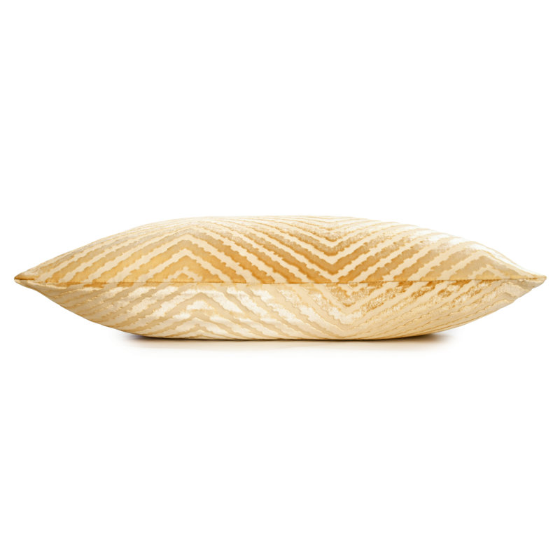 Chevron Embroidered Pillow Cover & Insert, Gold Beige, 22"H x 22"W