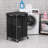 Black 150L Laundry Basket With Lid, Oxford Cloth, Metal Frame, Wheels, Removable Inner Pocket, Versatile Space
